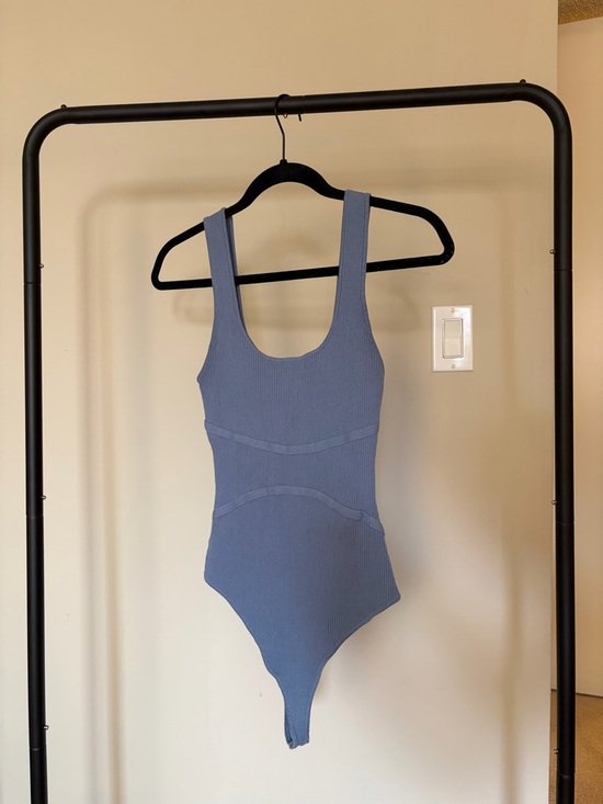 Tops - Women’s Blue Ribbed Bodysuit